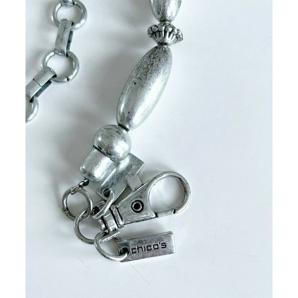 Chico's Parker Silver-Tone Coin Dangling Charms Chain Belt Size M Boho Gypsy - Picture 6 of 11